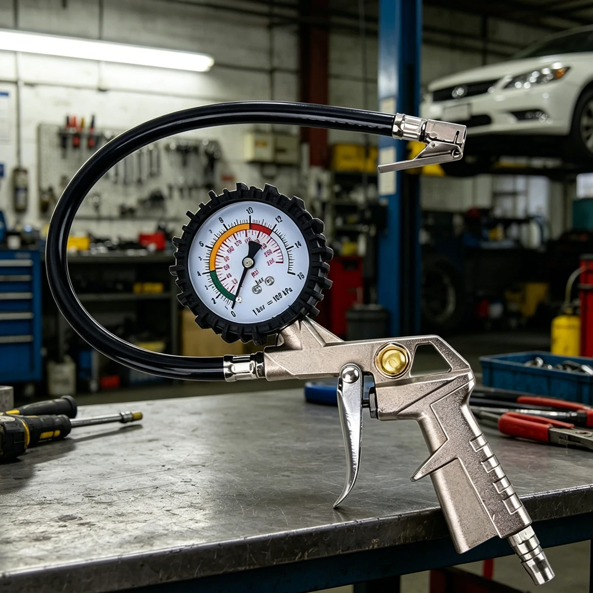 Car Accessories Job - Herramienta de Inflado de Neumáticos, Medidor