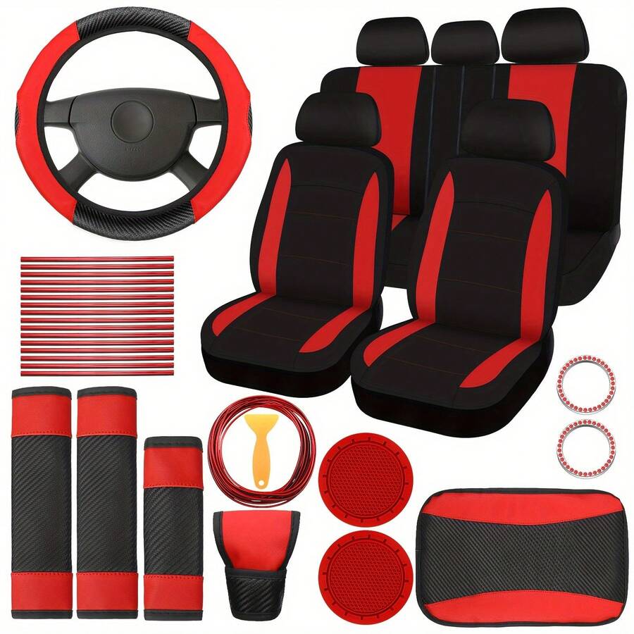 Leather Car Seat Cover - Adecuado para mujeres, juego de 41